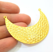 Hammered Moon Pendant Matt Gold Pendant (61x22mm)  G7569