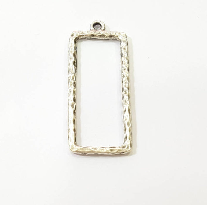 Silver Rectangle Charms Antique Silver Plated Rectangle Charms (42x16mm)  G7574