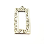 Silver Hammered Rectangle Charms Antique Silver Plated Rectangle Charms (37x17mm)  G7575