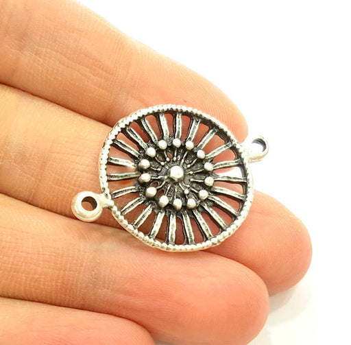 4 Silver Connector Pendant Antique Silver Plated Pendant Connector (37x27mm) G7541