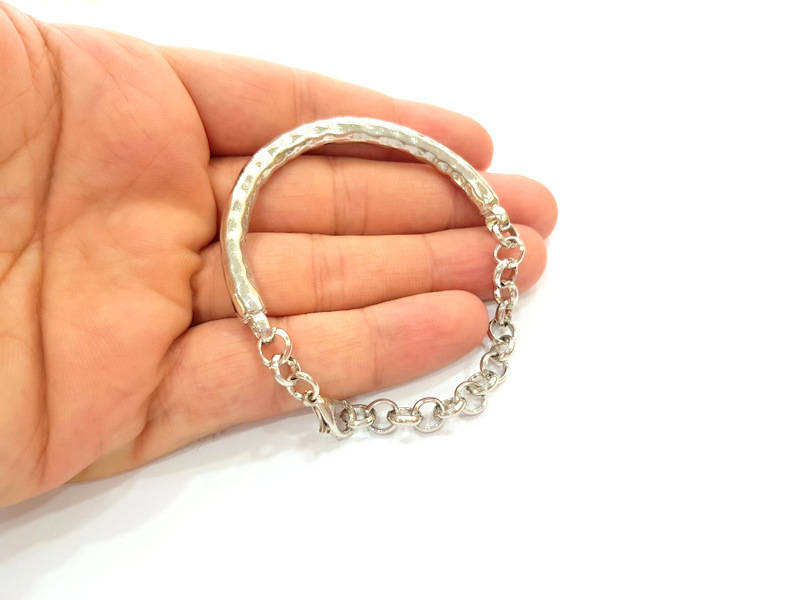 Shiny Silver Bracelet Components Findings For Your Craft G8208