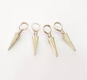 8 Silver Charms Antique Silver Plated Charms (30x8 mm) G13817