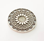 Silver Pendant Antique Silver Plated Pendants (37mm) G8230