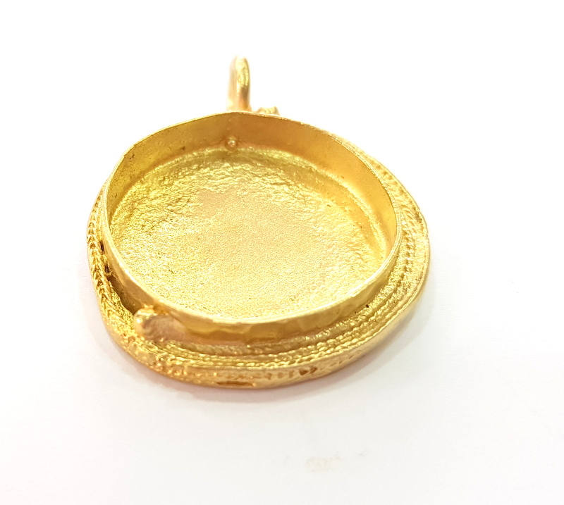 Raw Brass Pendant Blank Bezel Settings Base Blank Mountings Necklace Blank Cabochon Base Resin Blank (25mm blank) G8232