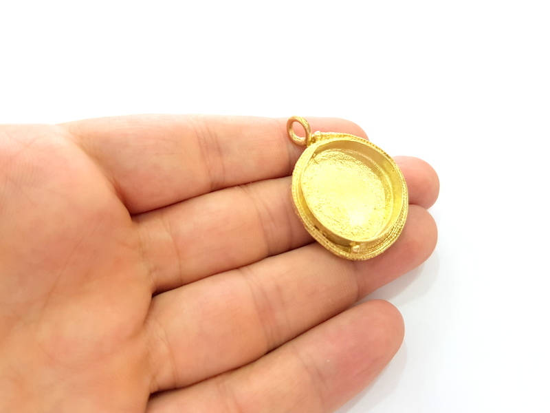 Raw Brass Pendant Blank Bezel Settings Base Blank Mountings Necklace Blank Cabochon Base Resin Blank (25mm blank) G8232