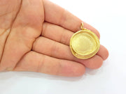 Raw Brass Pendant Blank Bezel Settings Base Blank Mountings Necklace Blank Cabochon Base Resin Blank (25mm blank) G8232