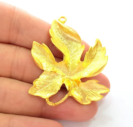 Gold Leaf Pendant Gold Plated Pendant (50x40mm)  G8238