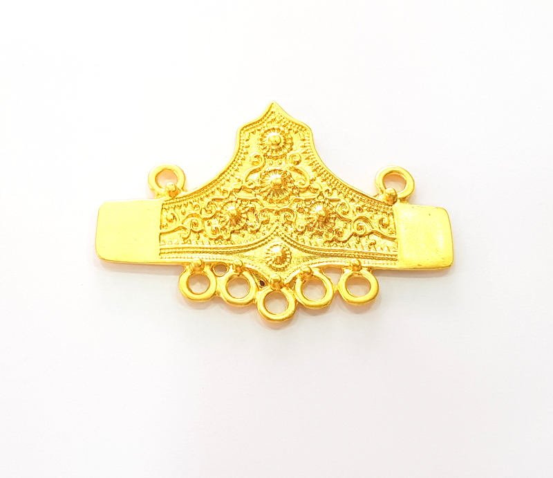 2 Gold Connector Gold Plated Pendant (59x38mm) G8303