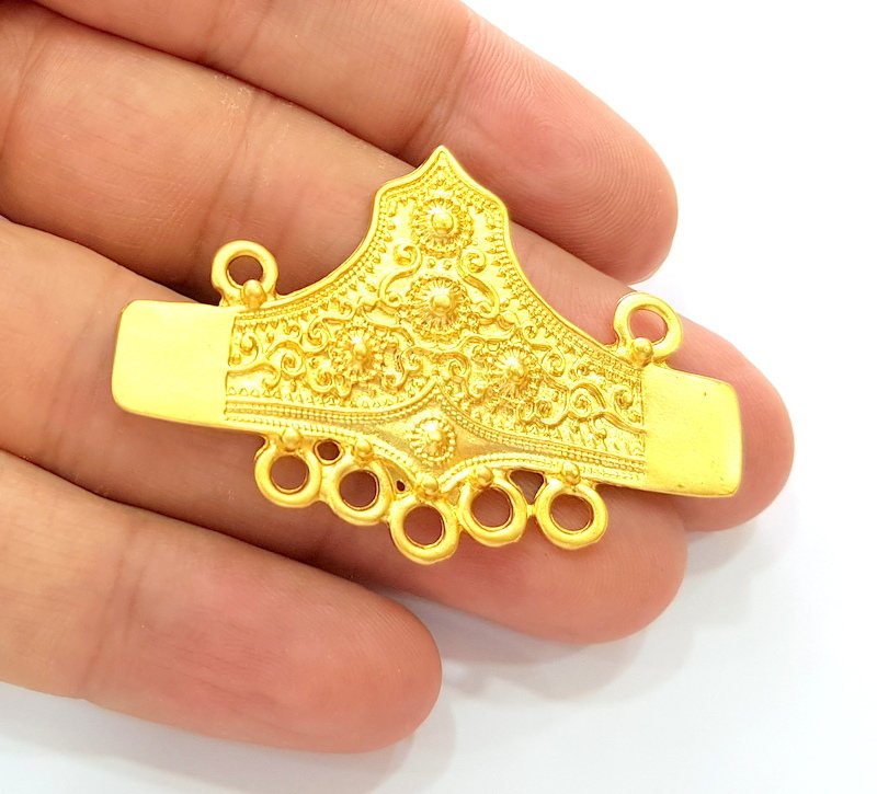 2 Gold Connector Gold Plated Pendant (59x38mm) G8303