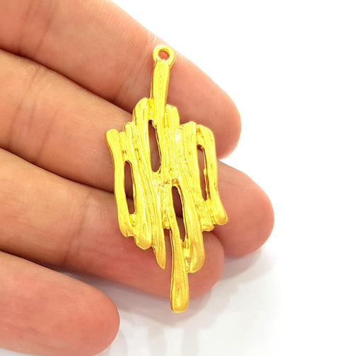 2 Gold Charms Gold Plated Charms  (53x20mm) G8240