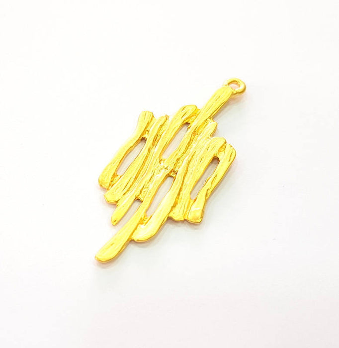 2 Gold Charms Gold Plated Charms  (53x20mm) G8240