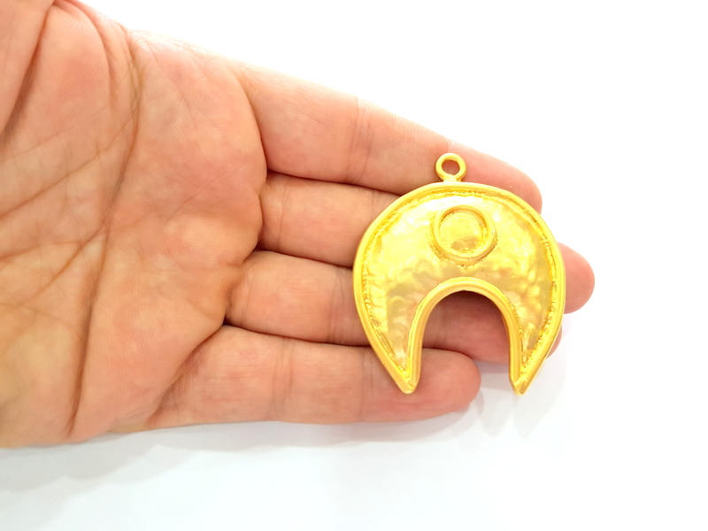 Gold Pendant Blank Gold Plated Pendant (58x49mm)  G8242