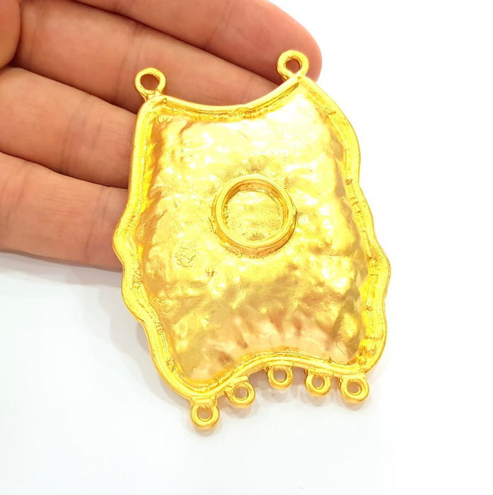 Gold Pendant Blank Gold Plated Pendant (78x52mm)  G8244