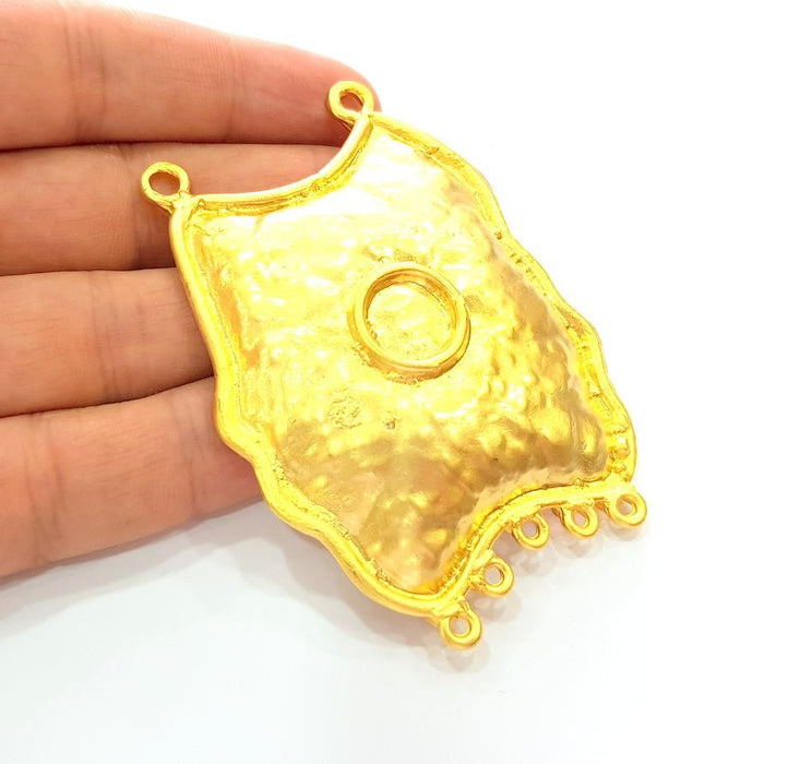 Gold Pendant Blank Gold Plated Pendant (78x52mm)  G8244