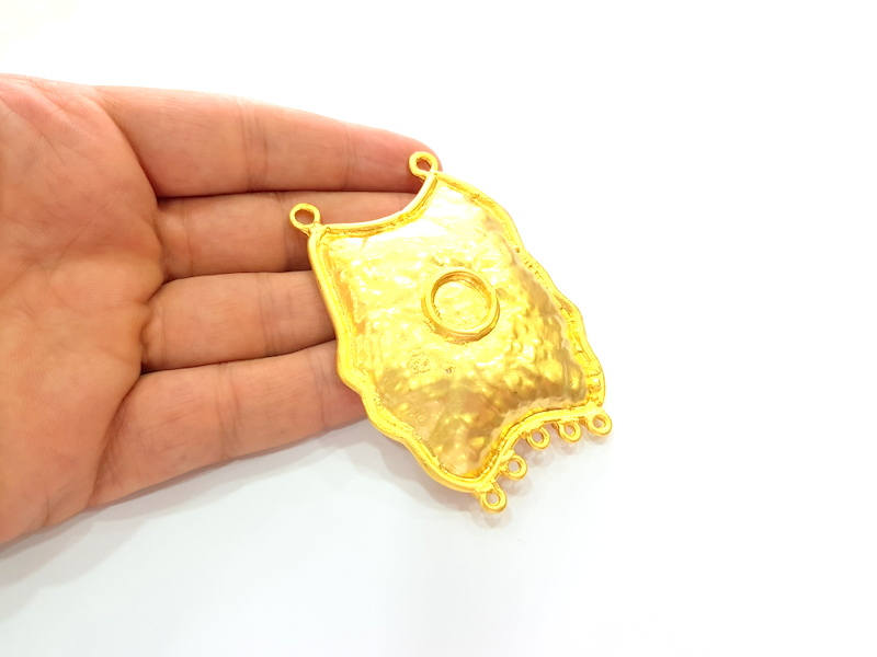 Gold Pendant Blank Gold Plated Pendant (78x52mm)  G8244