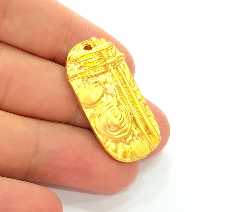 Gold Tribal Pendant Gold Plated Pendant (36x19mm) G8248