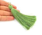 Pickle Green Tassel , Large Thick 113 mm - 4.4 inches G8257
