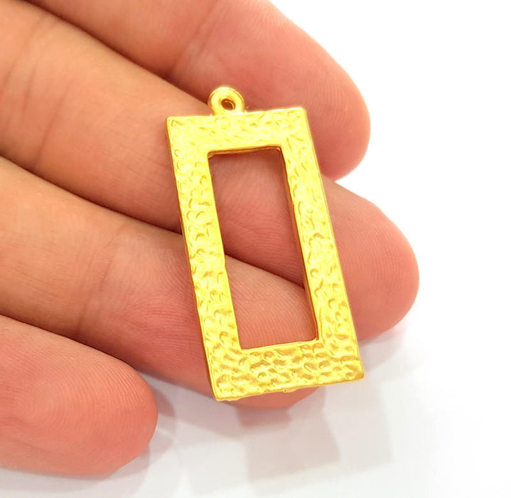 Gold Rectangle Pendant Gold Plated Pendant (38x18mm) G8267