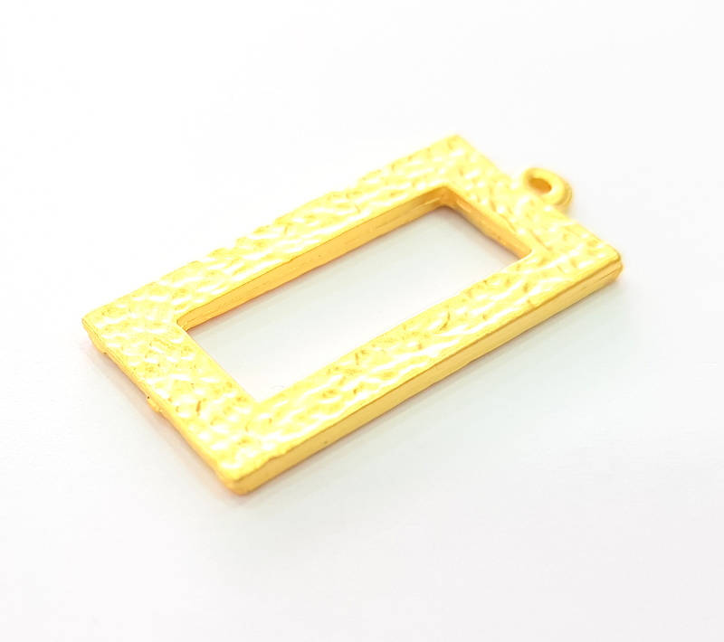 Gold Rectangle Pendant Gold Plated Pendant (38x18mm) G8267