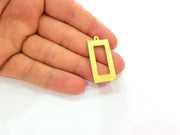 Gold Rectangle Pendant Gold Plated Pendant (38x18mm) G8267