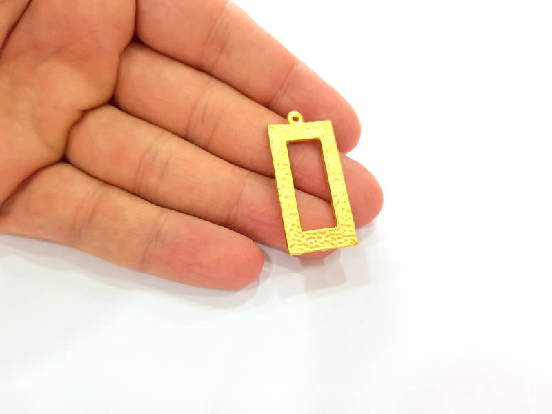 Gold Rectangle Pendant Gold Plated Pendant (38x18mm) G8267