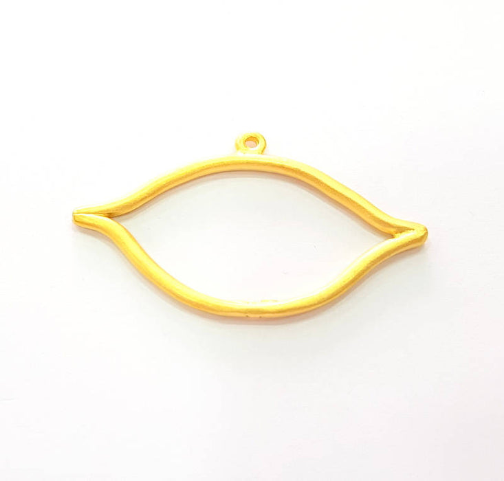 2 Gold Eye Pendant Gold Plated Pendant (47x27mm) G8270