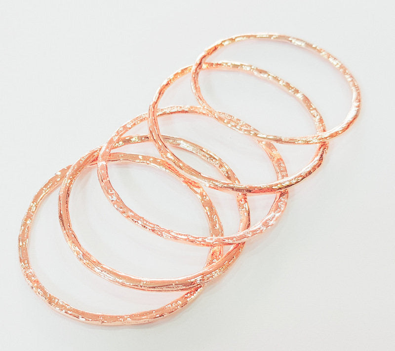 2 Rose Gold Circle Rose Gold Plated Large Circle Ring Round (52 mm)  G7591
