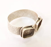 Bangle Blanks Bracelet Blanks Cuff Blanks Adjustable Antique Silver Plated Brass ( 2 Pcs 20mm Square Blanks ) G7613