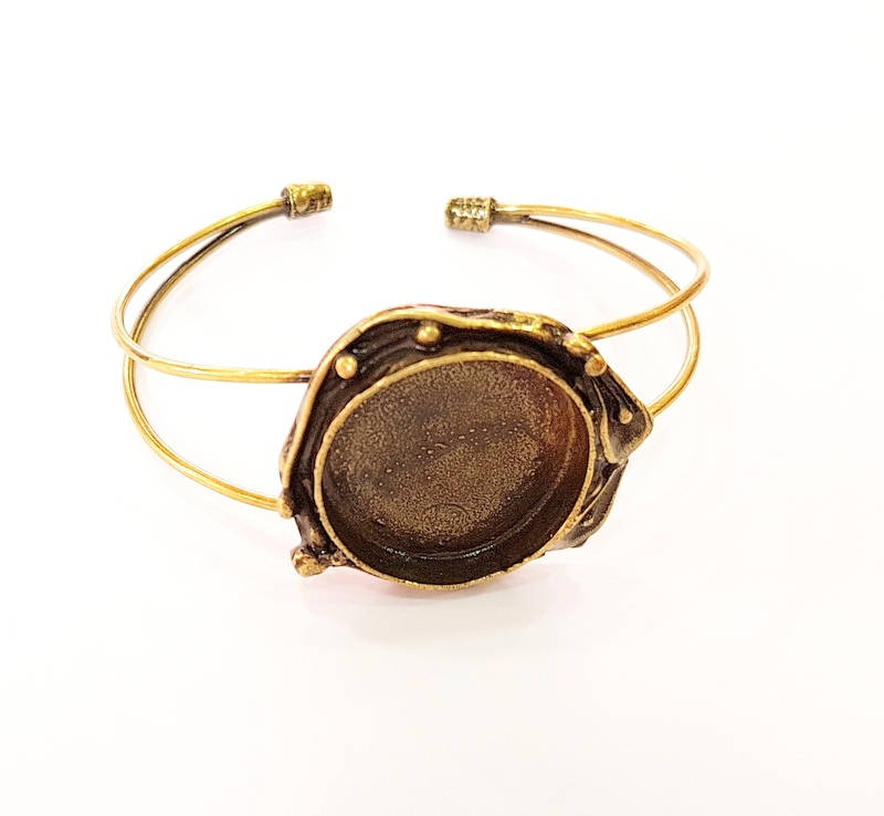 Bracelet Blanks Bangle Blanks Cuff Blanks Adjustable Bracelet Blank Antique Bronze Plated Brass (25mm Blanks ) G7622