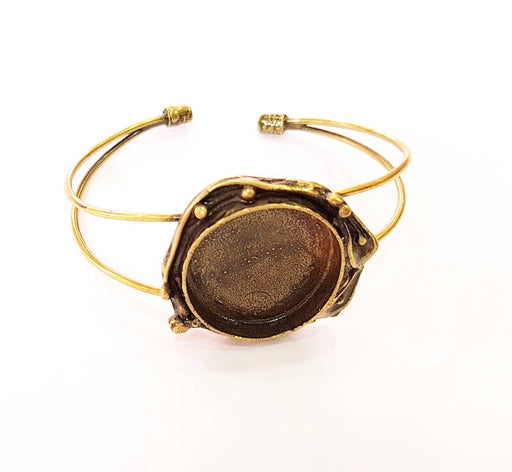 Bracelet Blanks Bangle Blanks Cuff Blanks Adjustable Bracelet Blank Antique Bronze Plated Brass (25mm Blanks ) G7622