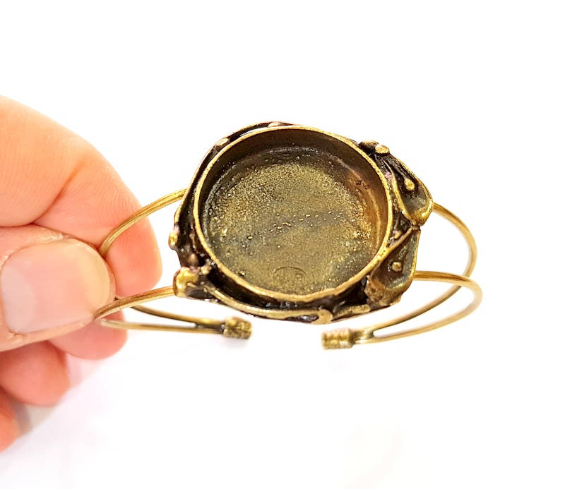 Bracelet Blanks Bangle Blanks Cuff Blanks Adjustable Bracelet Blank Antique Bronze Plated Brass (25mm Blanks ) G7622