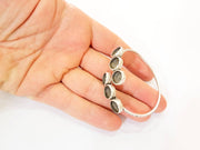 Bracelet Blanks Bangle Blanks Cuff Blanks Adjustable Bracelet Blank Antique Silver Plated Brass (6 Pcs 10mm Blanks ) G7625