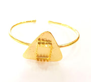 Bracelet Blanks Bangle Blanks Cuff Blanks Adjustable Bracelet Blank Gold Plated Brass (14x10mm rectangle Blanks ) G7626