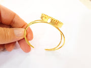 Bracelet Blanks Bangle Blanks Cuff Blanks Adjustable Bracelet Blank Gold Plated Brass (35mm Blanks ) G7634