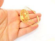 Bracelet Blanks Bangle Blanks Cuff Blanks Adjustable Bracelet Blank Gold Plated Brass (18x13mm Blanks ) G7631