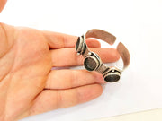 Bracelet Blanks Bangle Blanks Cuff Blanks Adjustable Hammered Bracelet Blank Antique Silver Plated Brass ( 18x13mm Blanks ) G7633