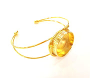 Bracelet Blanks Bangle Blanks Cuff Blanks Adjustable Bracelet Blank Gold Plated Brass (24mm Blanks ) G7640