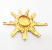 Raw Brass Sun Pendant Blank Bezel Settings Base Blank Mountings Necklace Blank Cabochon Base Resin Blank (20mm blank) G8284