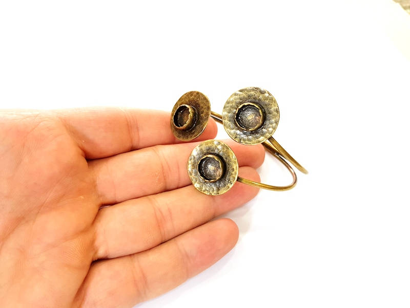 Bracelet Blanks Bangle Blanks Cuff Blanks Adjustable Bracelet Blank Antique Bronze Plated Brass ( 10mm Blanks ) G7643
