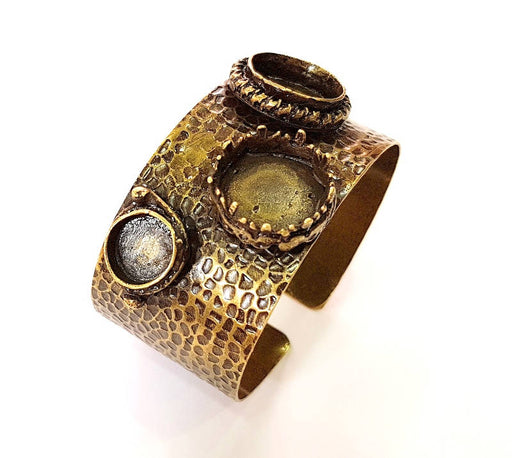 Bracelet Blanks Bangle Blanks Cuff Blanks Adjustable Bracelet Blank Antique Bronze Plated Brass ( 16mm-16mm-10mm Blanks ) G16456
