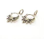 2  Antique Silver Plated Brass Charms 26x17 mm G8286