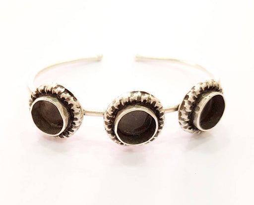 Bracelet Blanks Bangle Blanks Cuff Blanks Adjustable Bracelet Blank Antique Silver Plated Brass ( 10mm Blanks ) G7646
