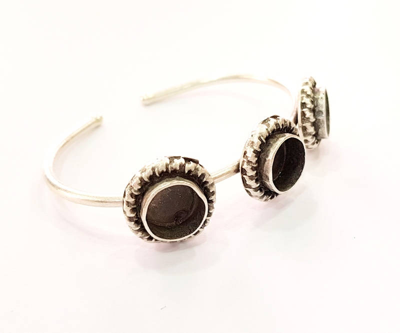Bracelet Blanks Bangle Blanks Cuff Blanks Adjustable Bracelet Blank Antique Silver Plated Brass ( 10mm Blanks ) G7646