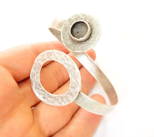 Bracelet Blanks Bangle Blanks Cuff Blanks Adjustable Bracelet Blank Antique Silver Plated Brass ( 10mm Blanks ) G7648