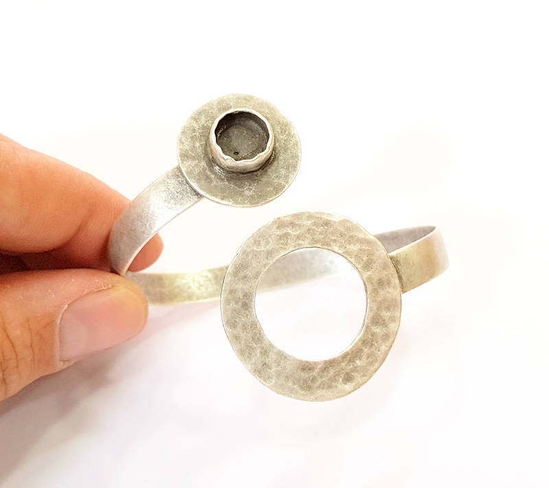 Bracelet Blanks Bangle Blanks Cuff Blanks Adjustable Bracelet Blank Antique Silver Plated Brass ( 10mm Blanks ) G7648