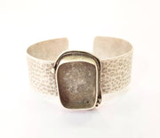 Bracelet Blanks Bangle Blanks Cuff Blanks Adjustable Hammered Bracelet Blank Antique Silver Plated Brass ( 25x18mm Blanks ) G7650