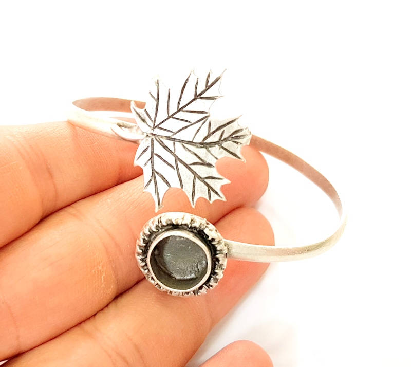 Bracelet Blanks Bangle Blanks Cuff Blanks Adjustable Bracelet Blank Antique Silver Plated Brass ( 10mm Blanks ) G7651