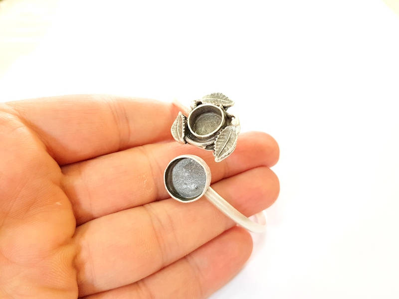 Bracelet Blanks Bangle Blanks Cuff Blanks Adjustable Bracelet Blank Antique Silver Plated Brass ( 14mm-10mm Blanks ) G7653