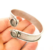 Bracelet Blanks Bangle Blanks Cuff Blanks Adjustable Bracelet Blank Antique Silver Plated Brass ( 10mm Blanks ) G7658