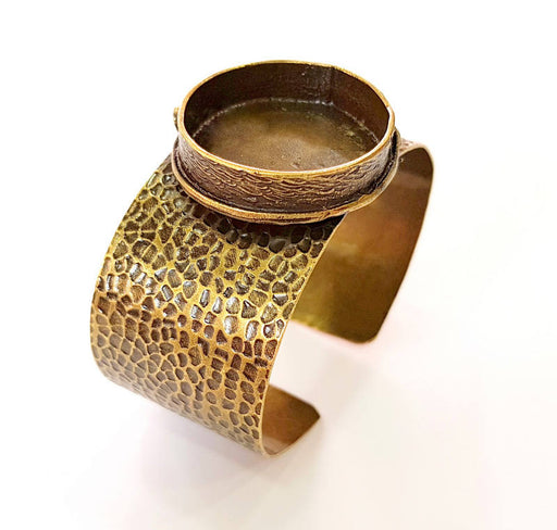 Bracelet Blanks Bangle Blanks Cuff Blanks Adjustable Bracelet Blank Antique Bronze Plated Brass ( 30mm Blanks ) G7644